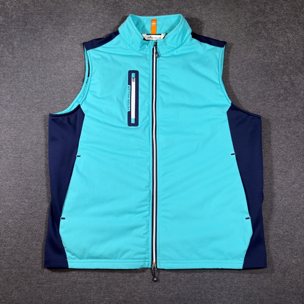 Peter Millar Vest Mens L Blue Hyperlight Fuse Hybrid Performance Golf Sleeveless